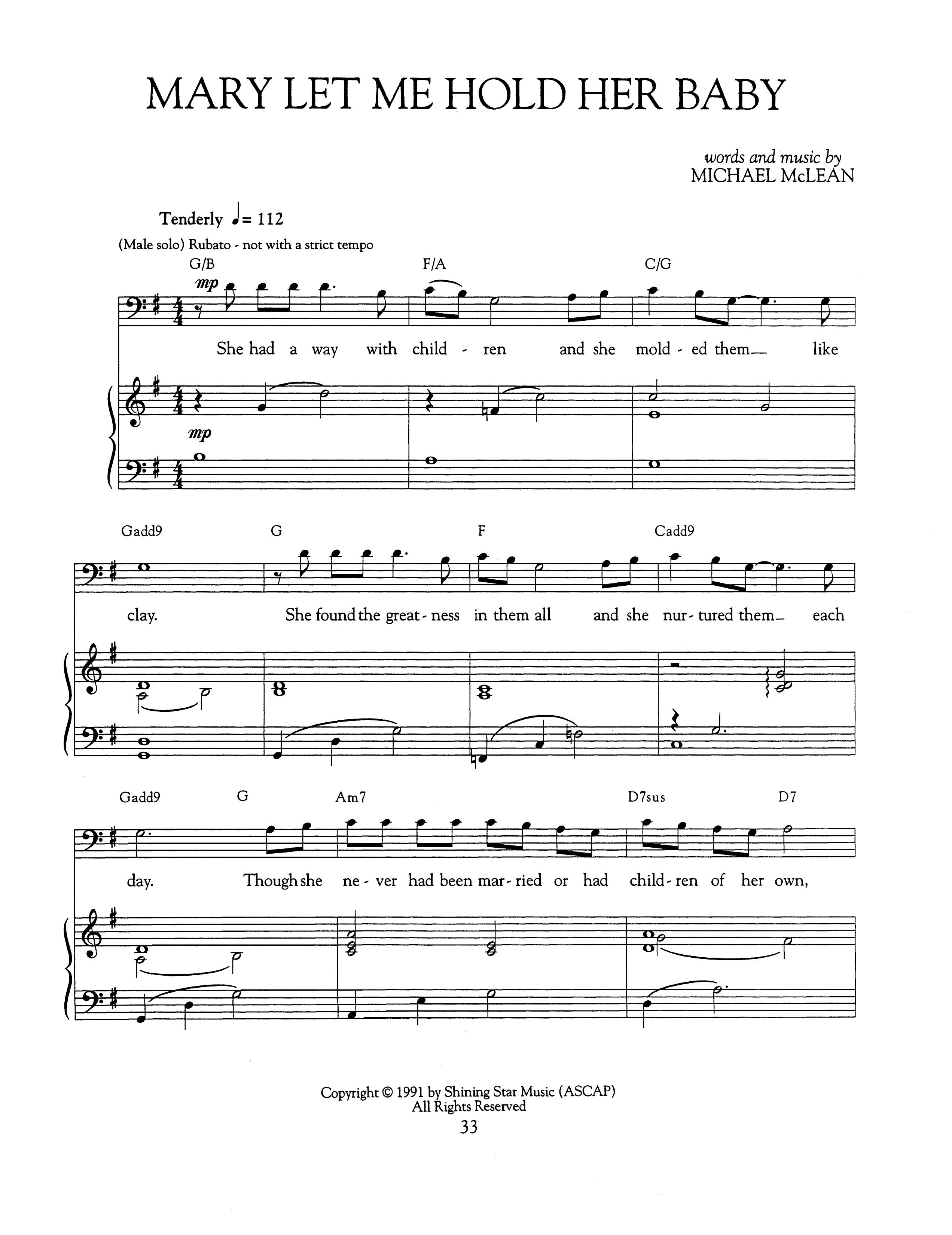 Mary Let Me Hold Her Baby