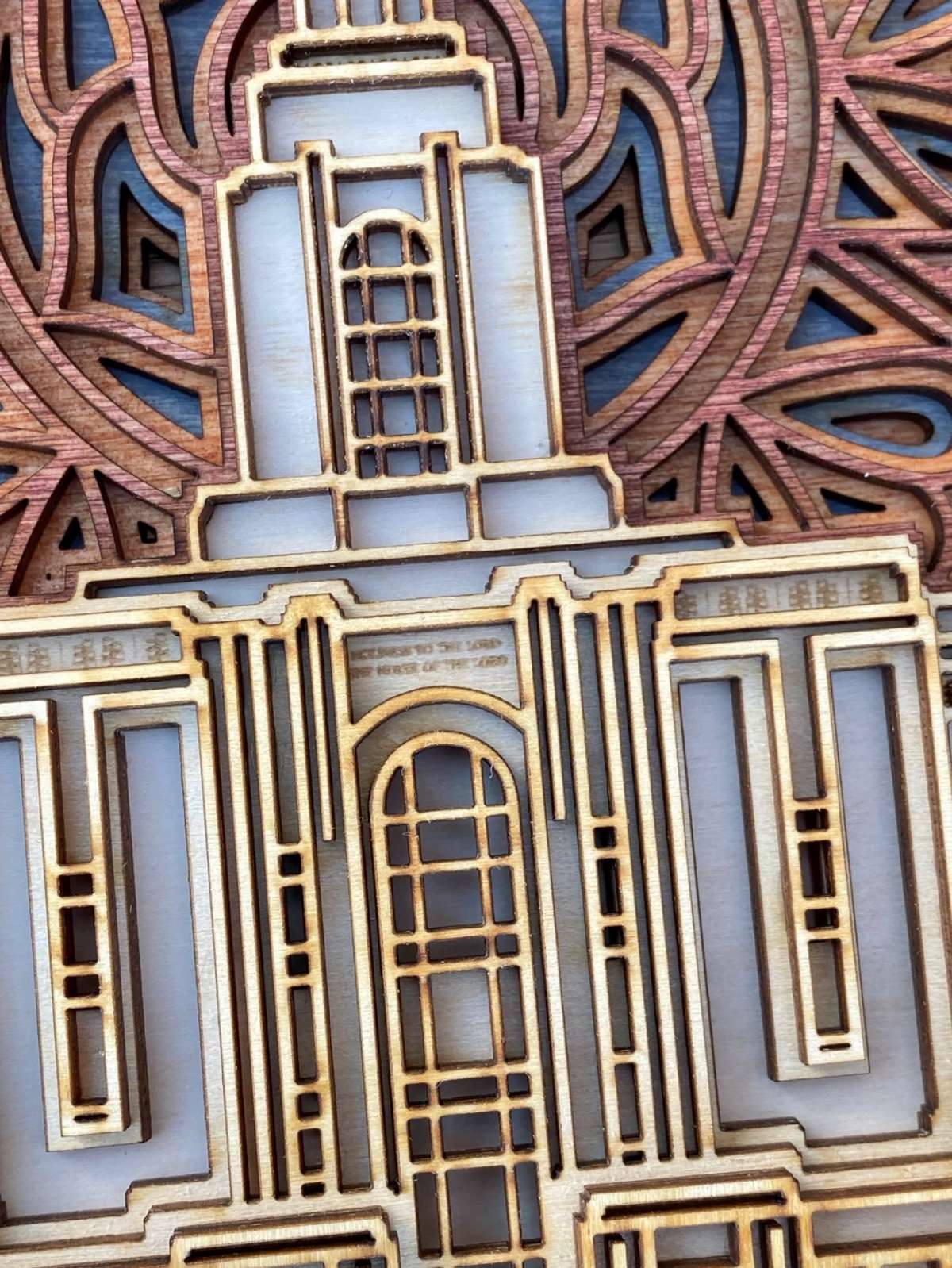 Red Cliffs Utah Temple Layered Wood Plaque, , large