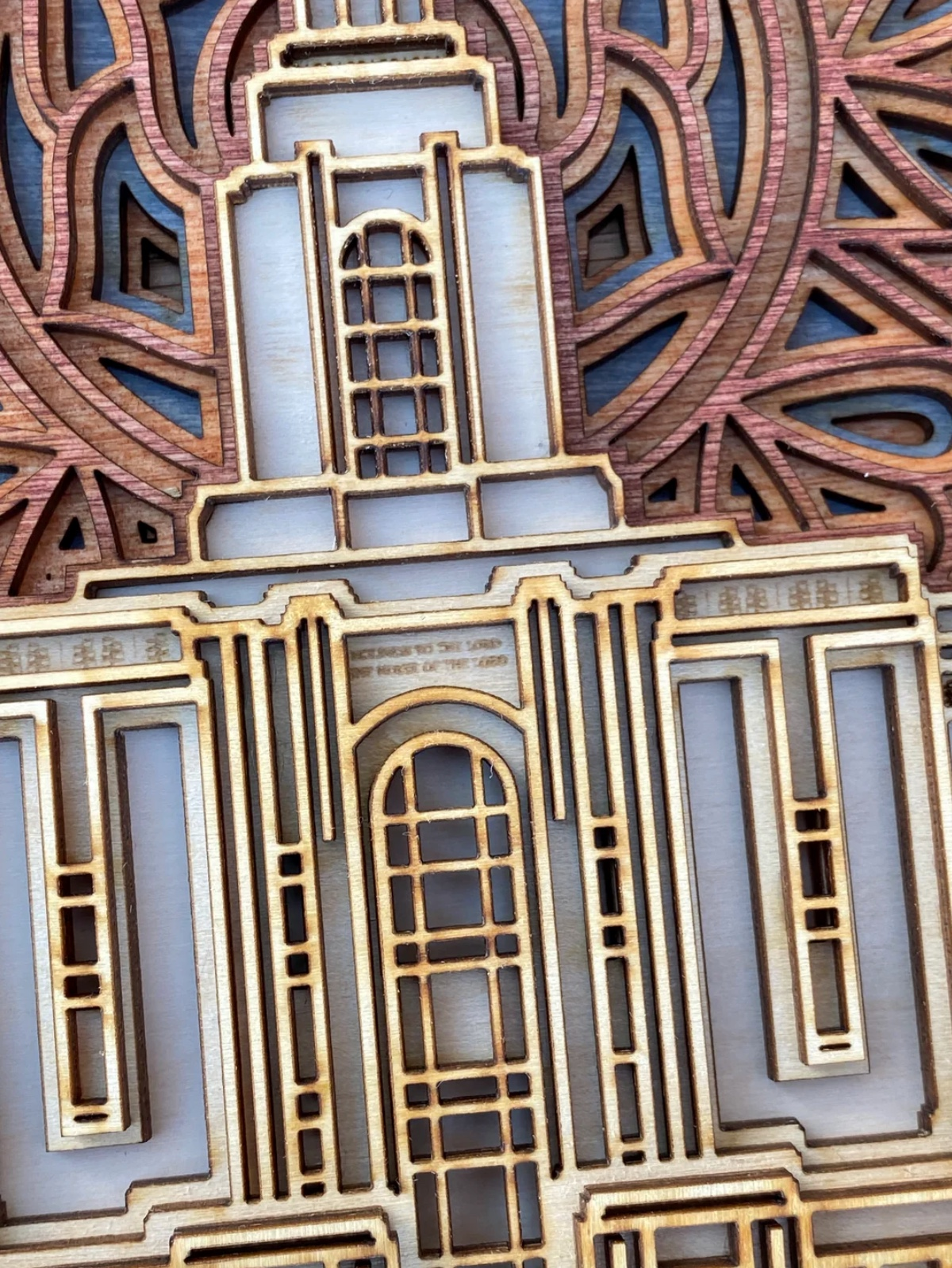 Red Cliffs Utah Temple Layered Wood Plaque, , large