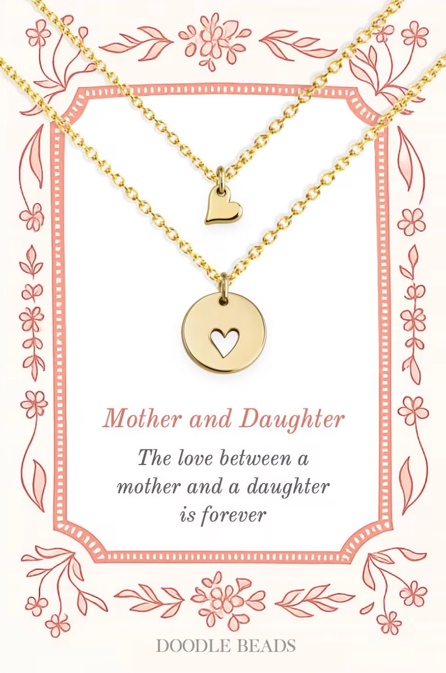 Mother Daughter Heart Necklace, , large image number 0