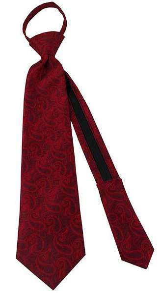 Boys' Red Paisley Angel Moroni Zipper Necktie, , large