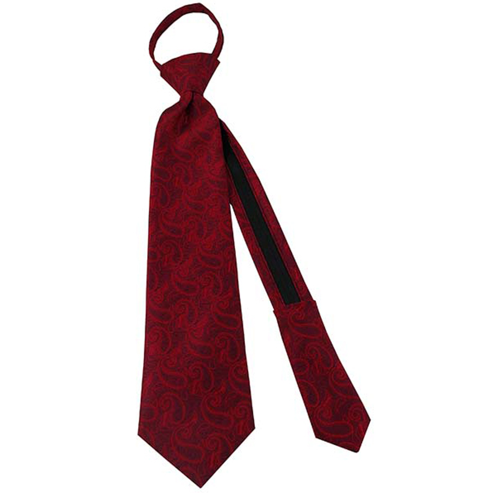 Boys' Red Paisley Angel Moroni Zipper Necktie, , large