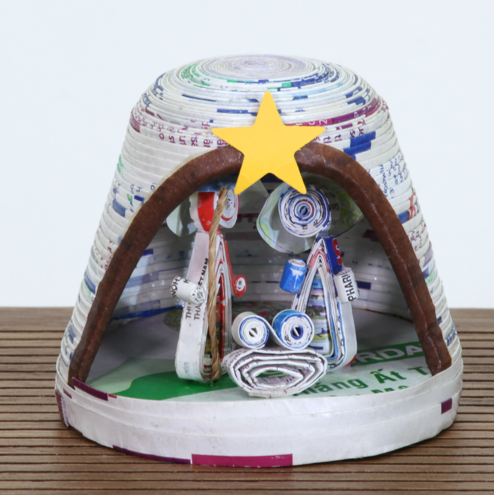 Vietnamese Paper Bell Nativity, , large