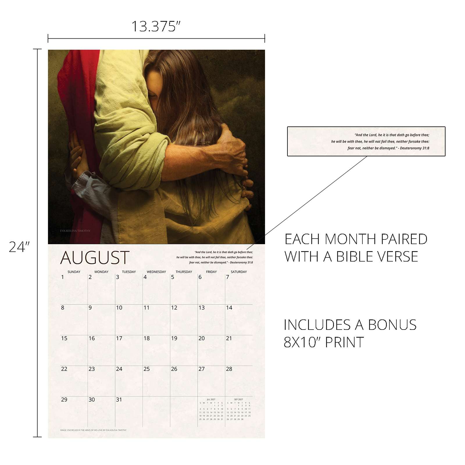 2027 In The Arms of His Love Wall Calendar, , large