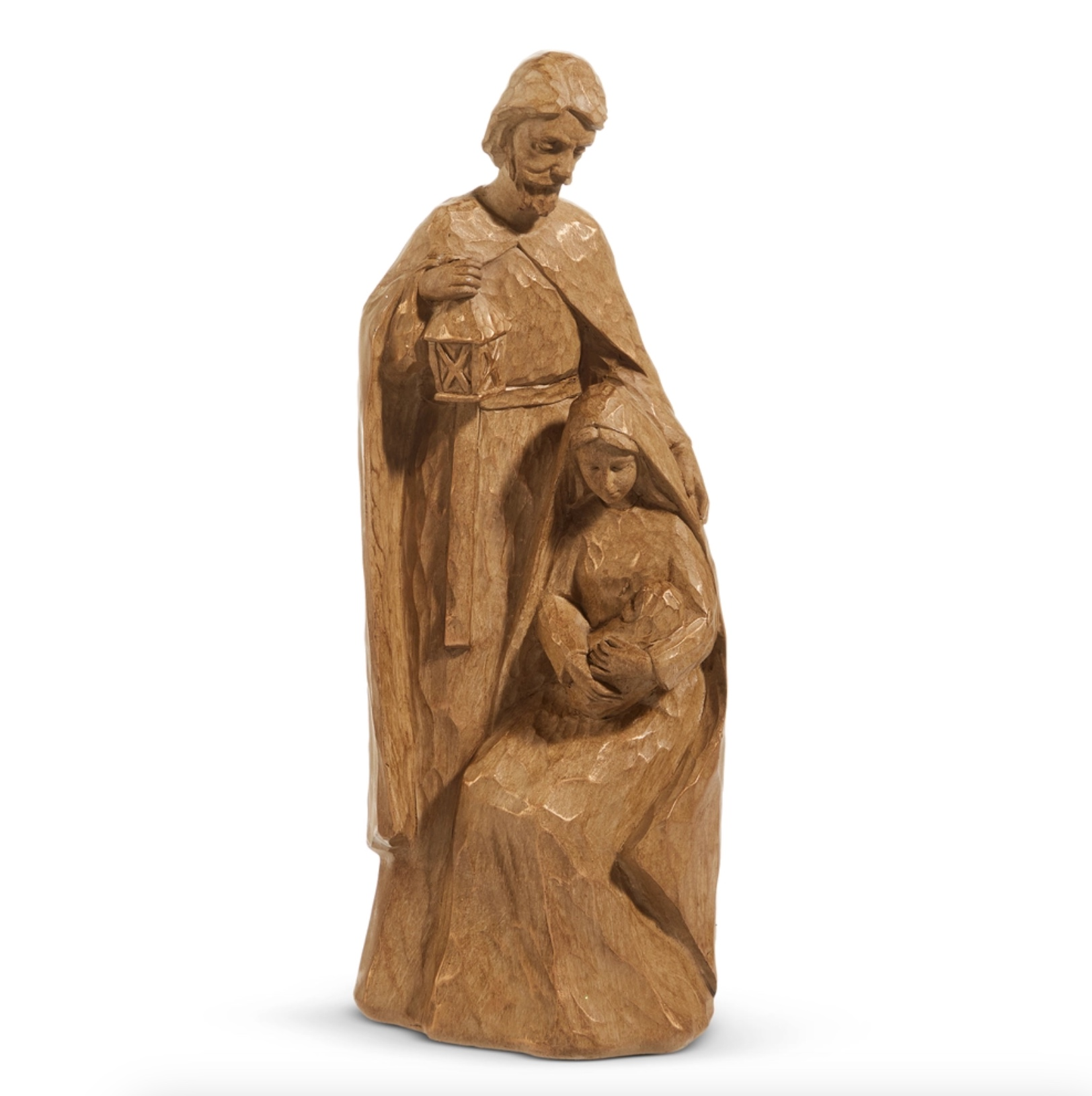 Carved Holy Family Winterberry Nativity