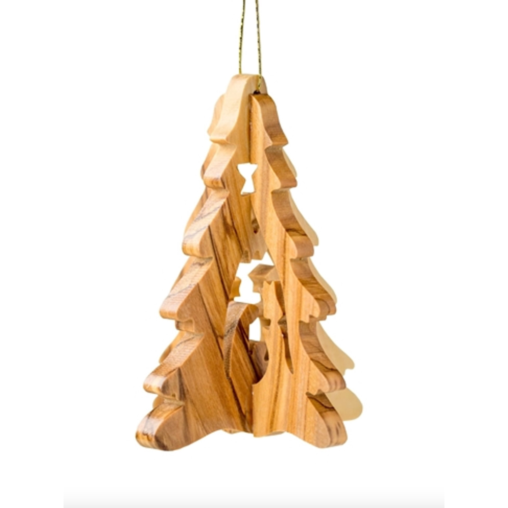 3-D Christmas Tree Nativity Ornament,  3-D Christmas Tree Nativity Ornament