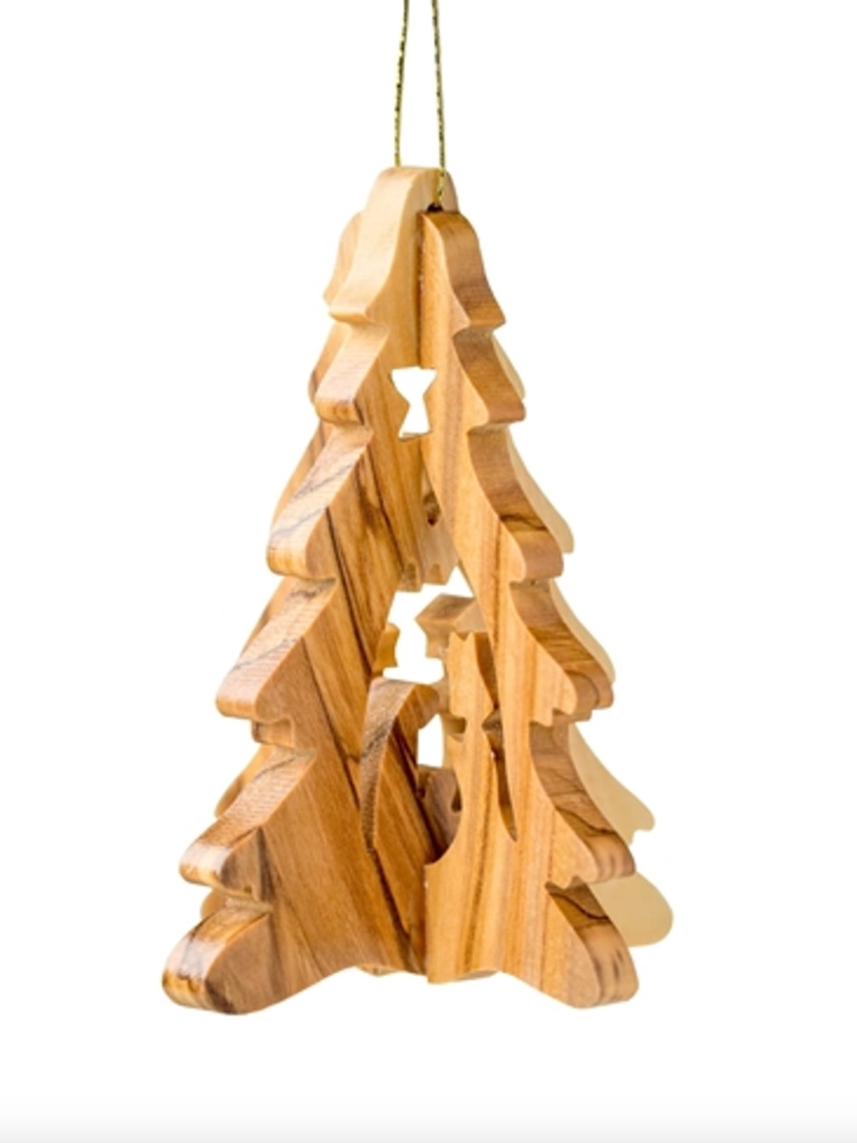 3-D Christmas Tree Nativity Ornament