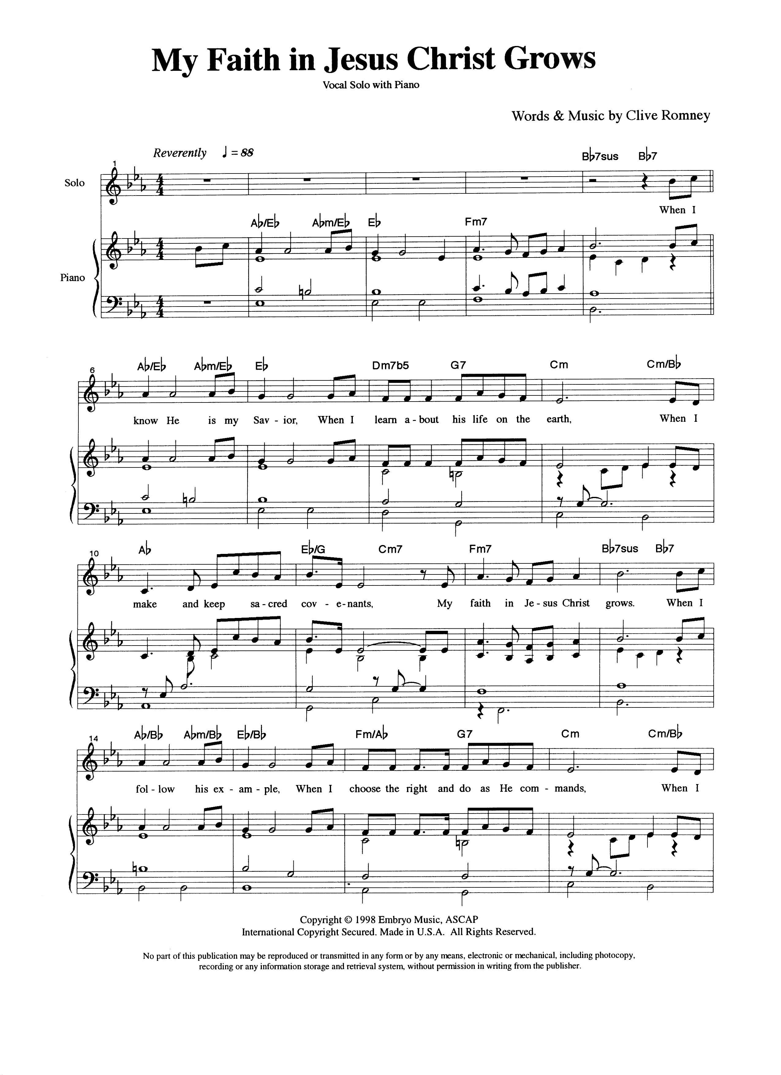 My Faith in Jesus Christ Grows