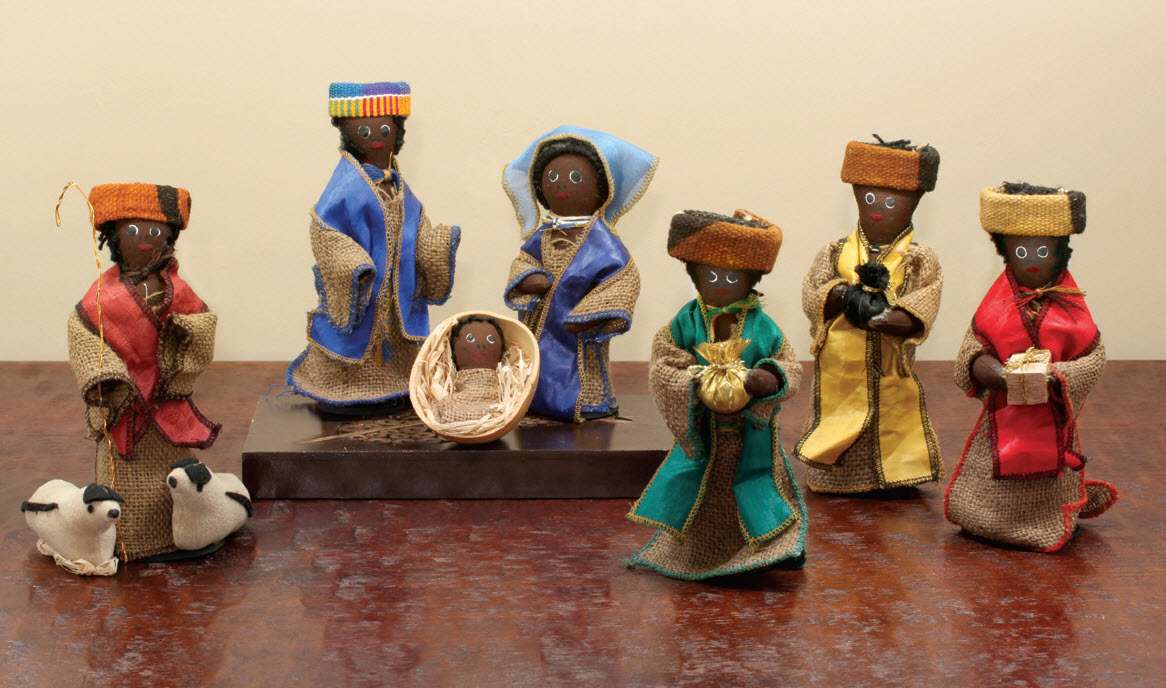 Ghana Burlap Nativity, , large image number 0