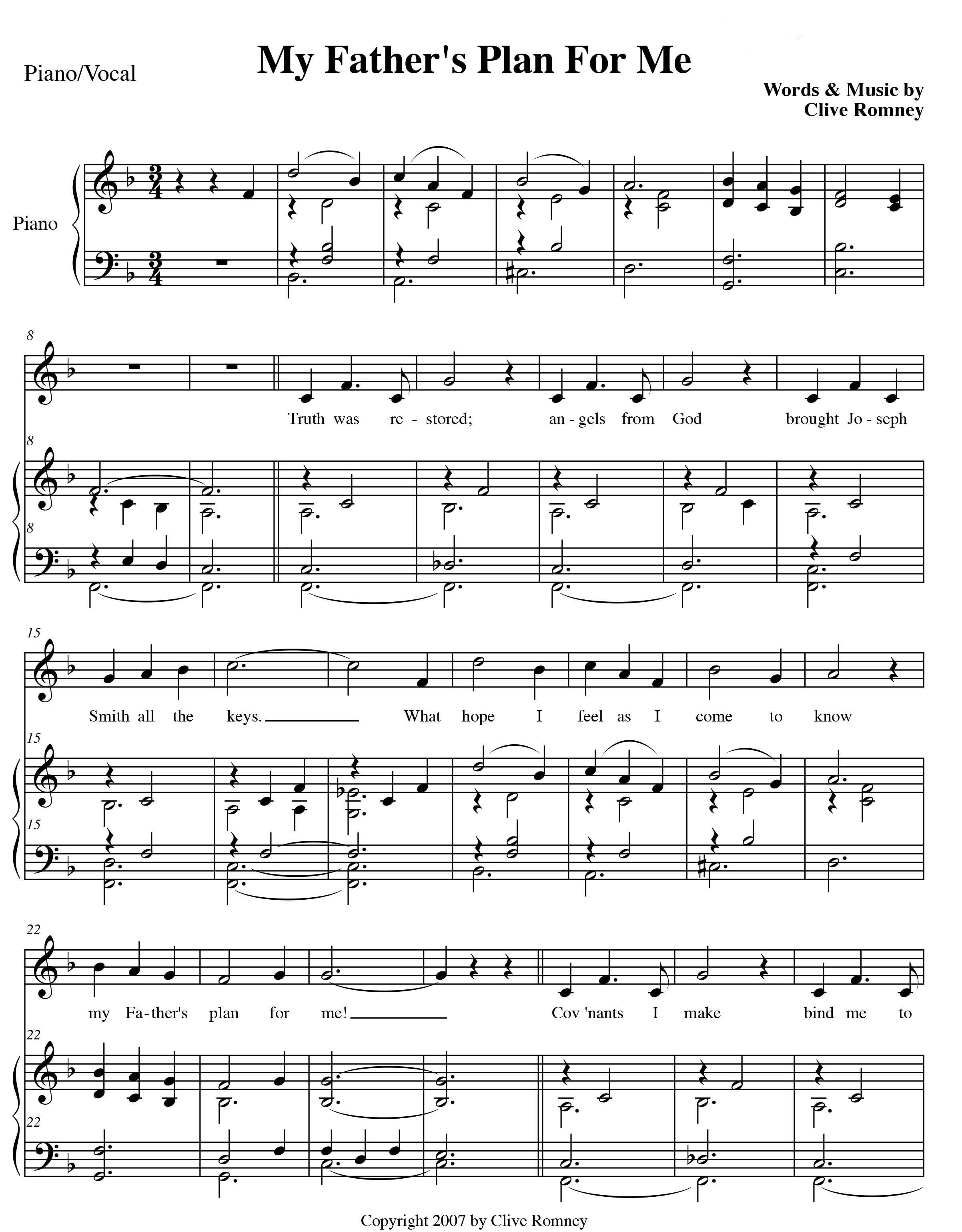 My Father's Plan for Me