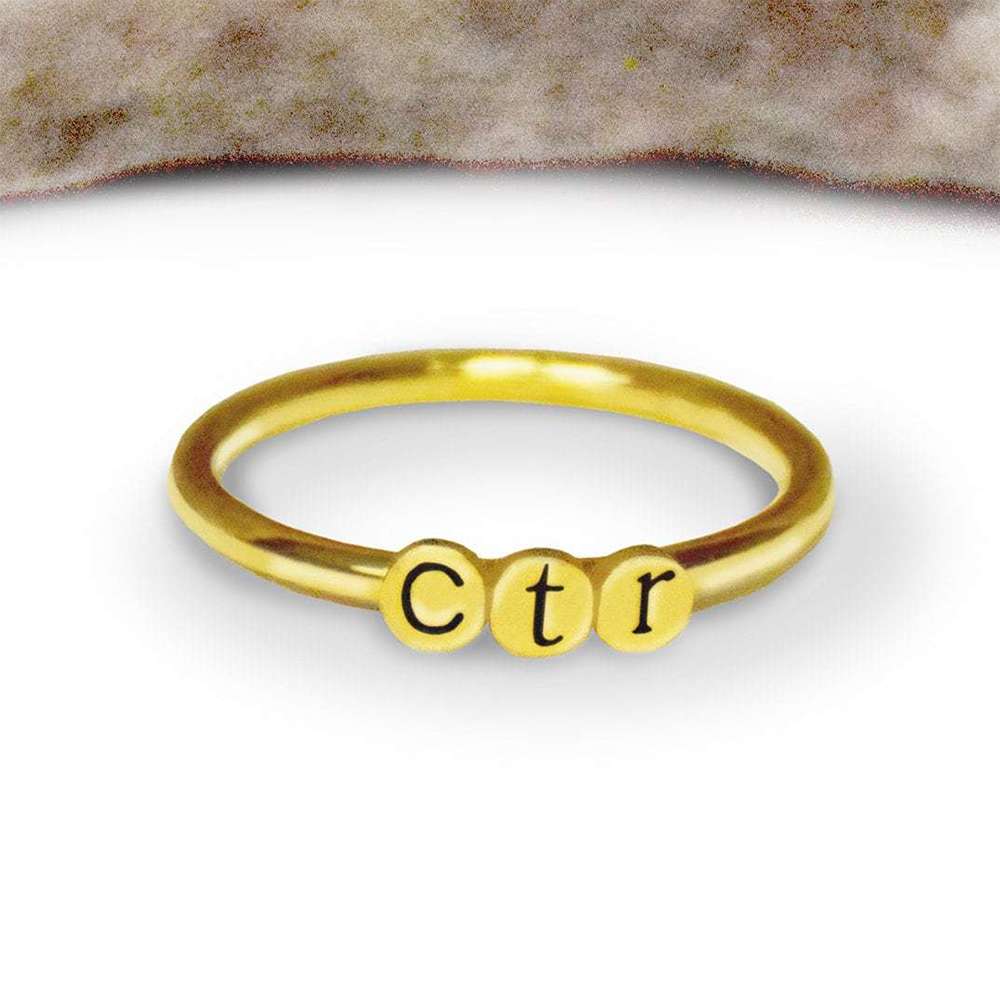 Dainty Gold CTR Ring, , large