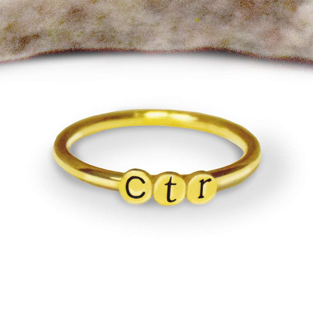 Dainty Gold CTR Ring, , large