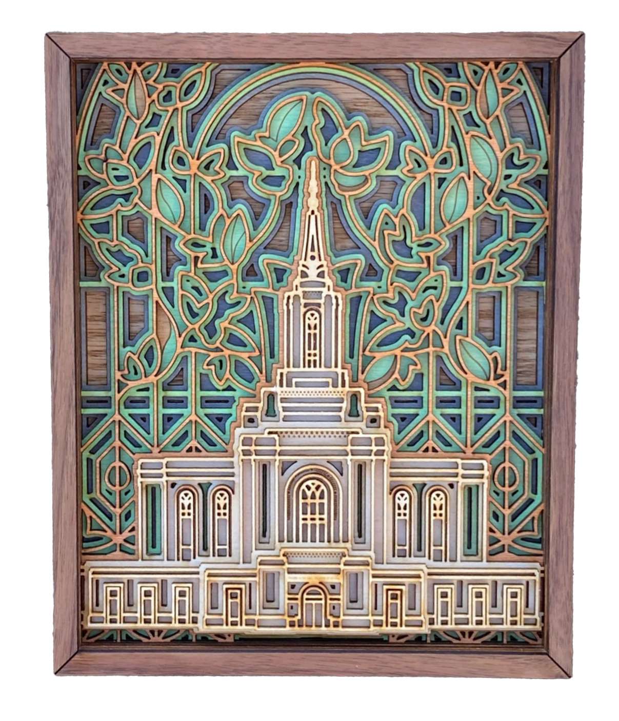 Orem Utah Temple Layered Wood Plaque