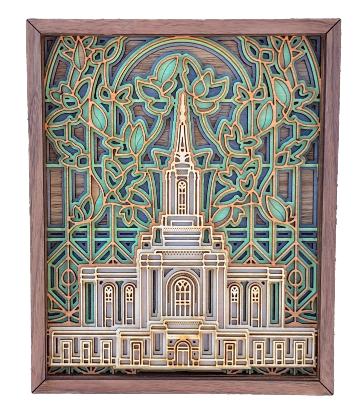 Orem Utah Temple Layered Wood Plaque, , large image number 0