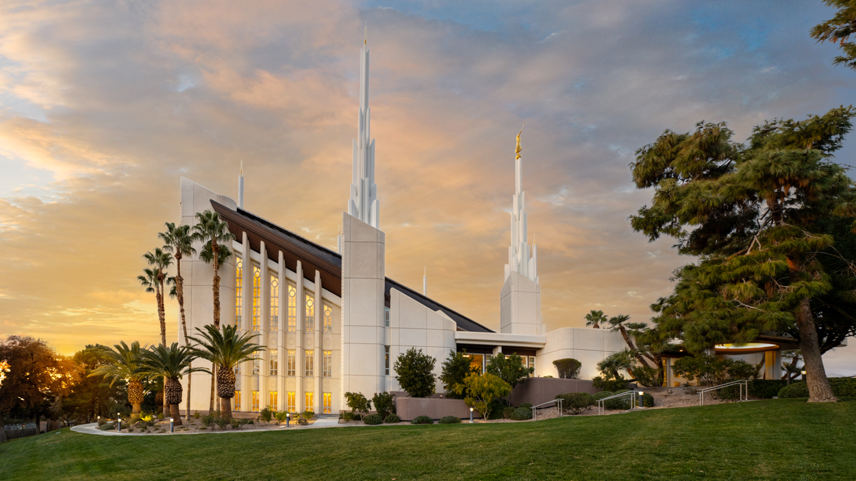 Las Vegas Nevada Temple, Fire of the Covenant Series (25x43 Framed Canvas Print), , large