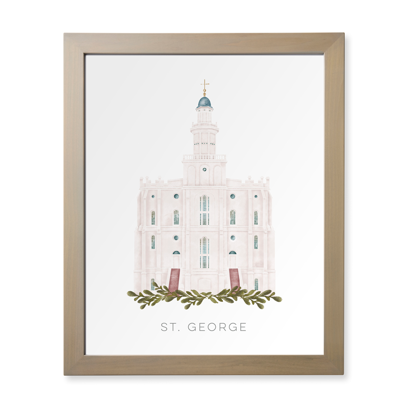 St. George Utah Temple (28x34 Framed Paper Print)