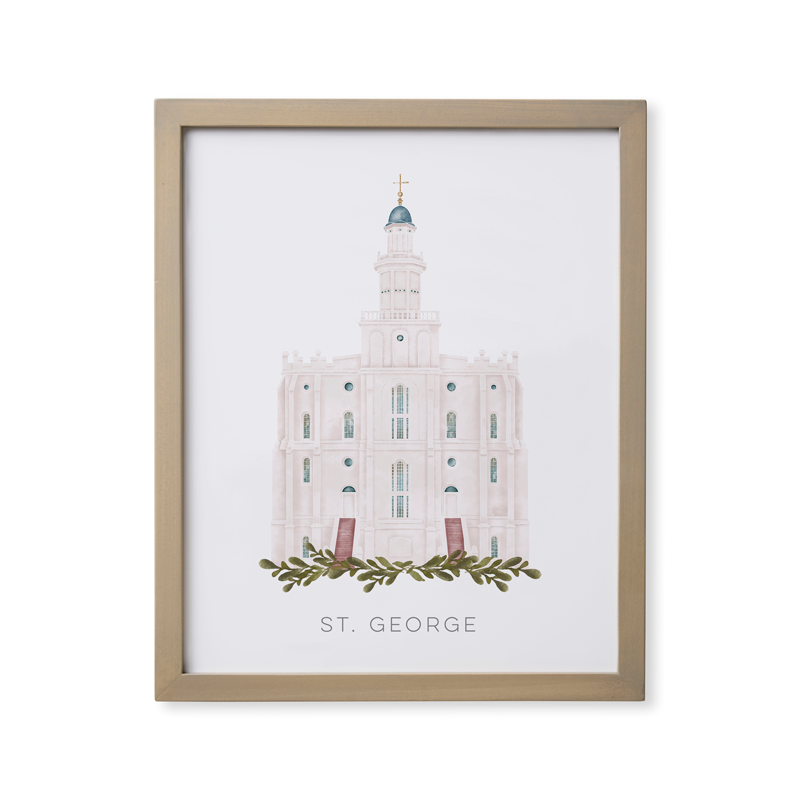 St. George Utah Temple (18x22 Framed Paper Print)