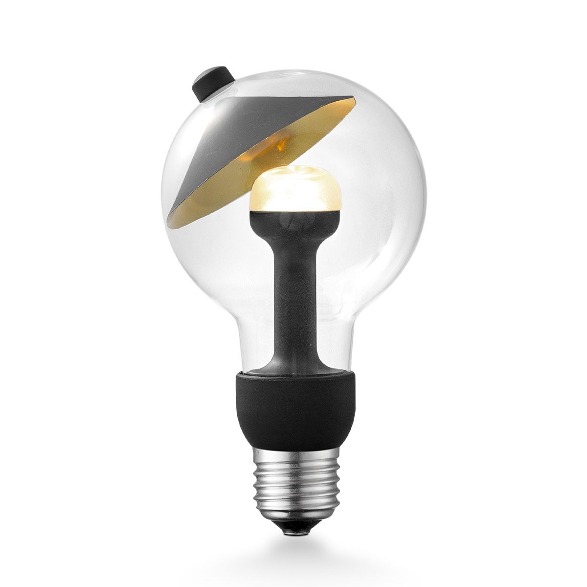 Design LED Lichtbron Move Me - Zwart/Goud - G80 Cone LED lamp Zwart