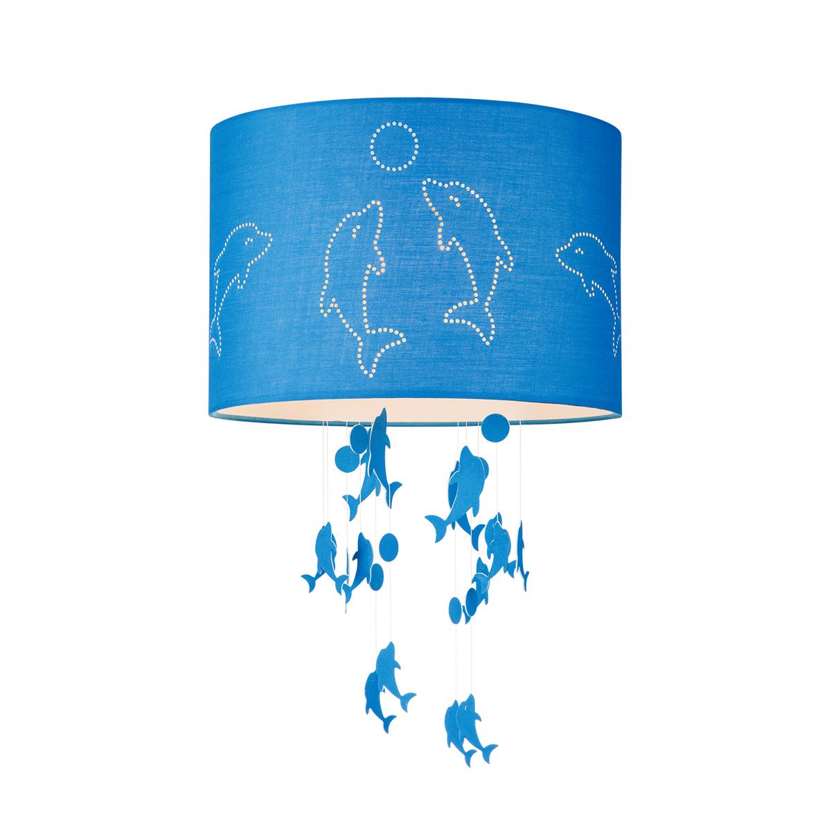 Home sweet home lampenkap Dolphins kinderkamer Ø 30 cm – blauw