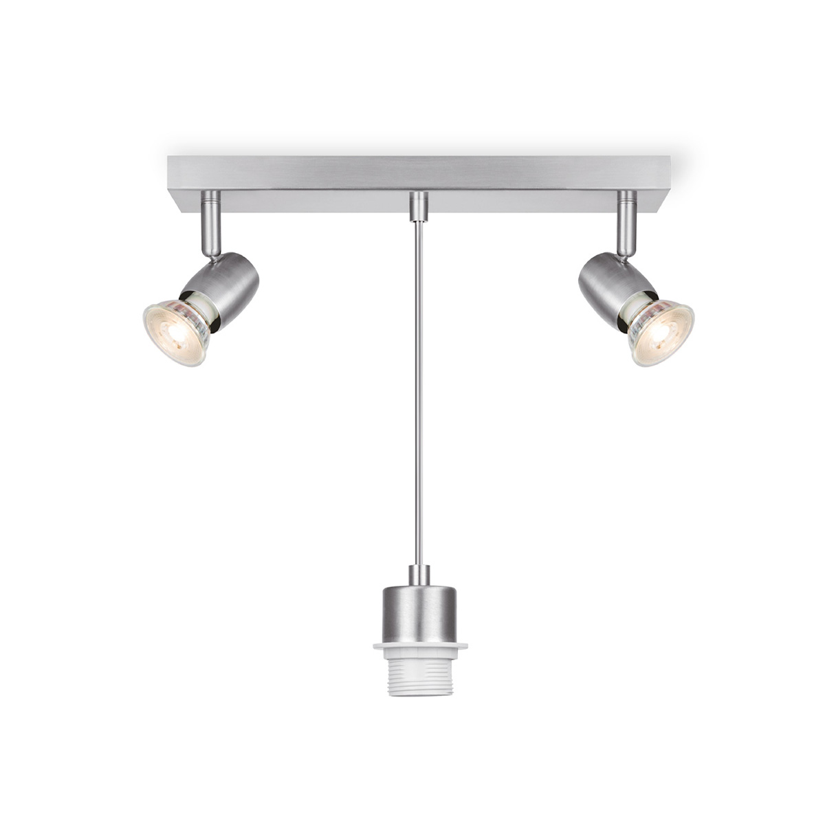 Dimbare LED opbouw plafondspot Esto Wit 2 lichts/dubbel kantelbaar incl. 2x GU10 spot 5W 2700K