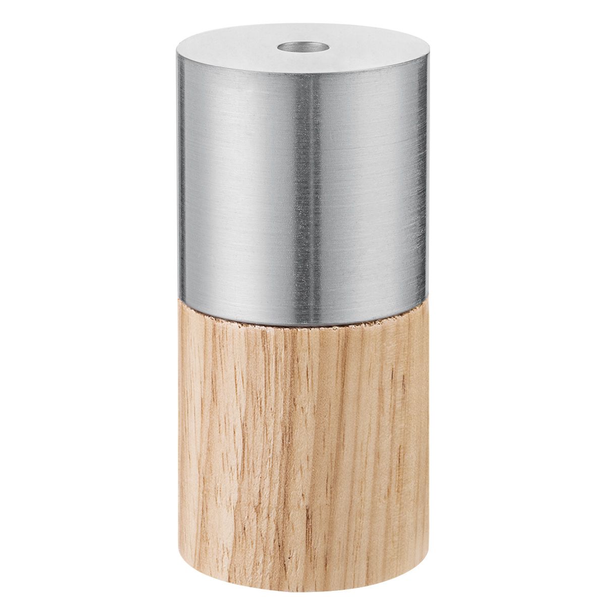 Moderne E27 fItting - Geborsteld staal - Cilinder - 5/5/10.5cm - bamboe/metaal - voor E27 lamphouder gemaakt van bamboe/metaal - ENEC gekeurd - maak je