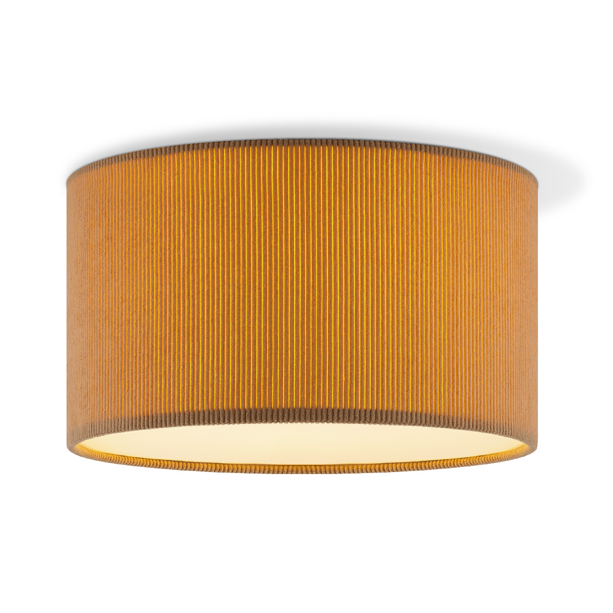 Corduroy Plafondlamp - Cilinder - Brown - Scandinavische stijl Bruin
