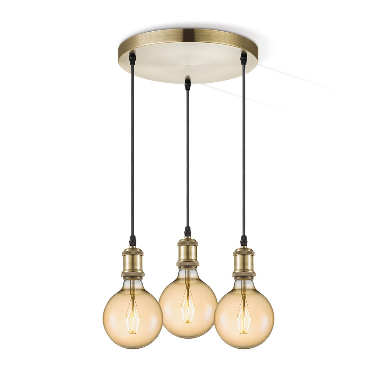 Home Sweet Home hanglamp pendel Vintage 3 lichts rond - Brons