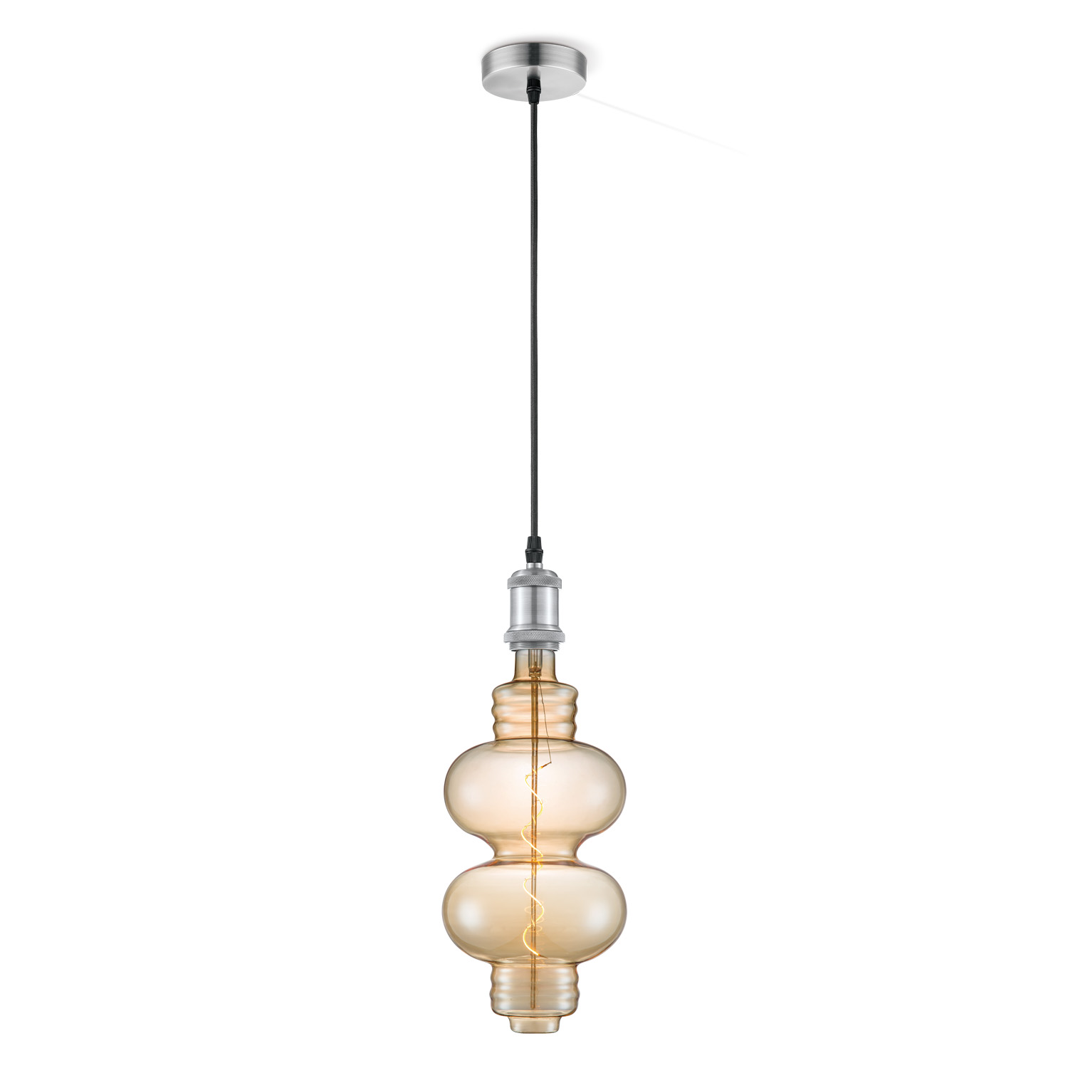 Home sweet home hanglamp Vintage Diabolo - Mat staal - amber