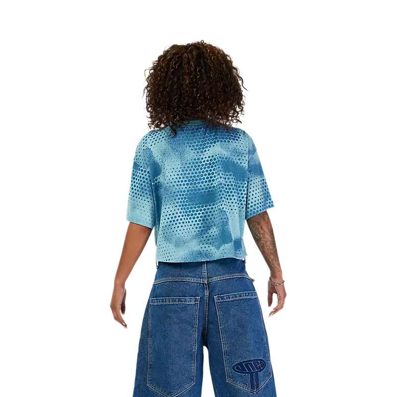 T-shirt technique court surdimensionné AOP Fox Racing pour femme