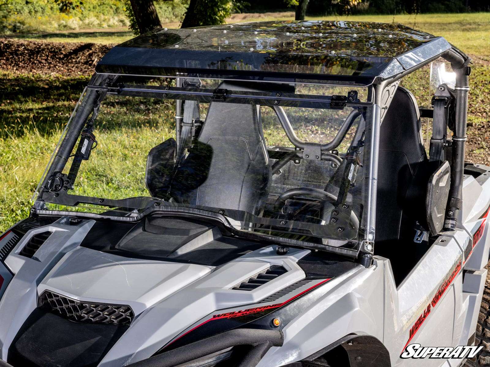 SuperATV Maxdrive Polycarbonate Power Flip Front Windshield