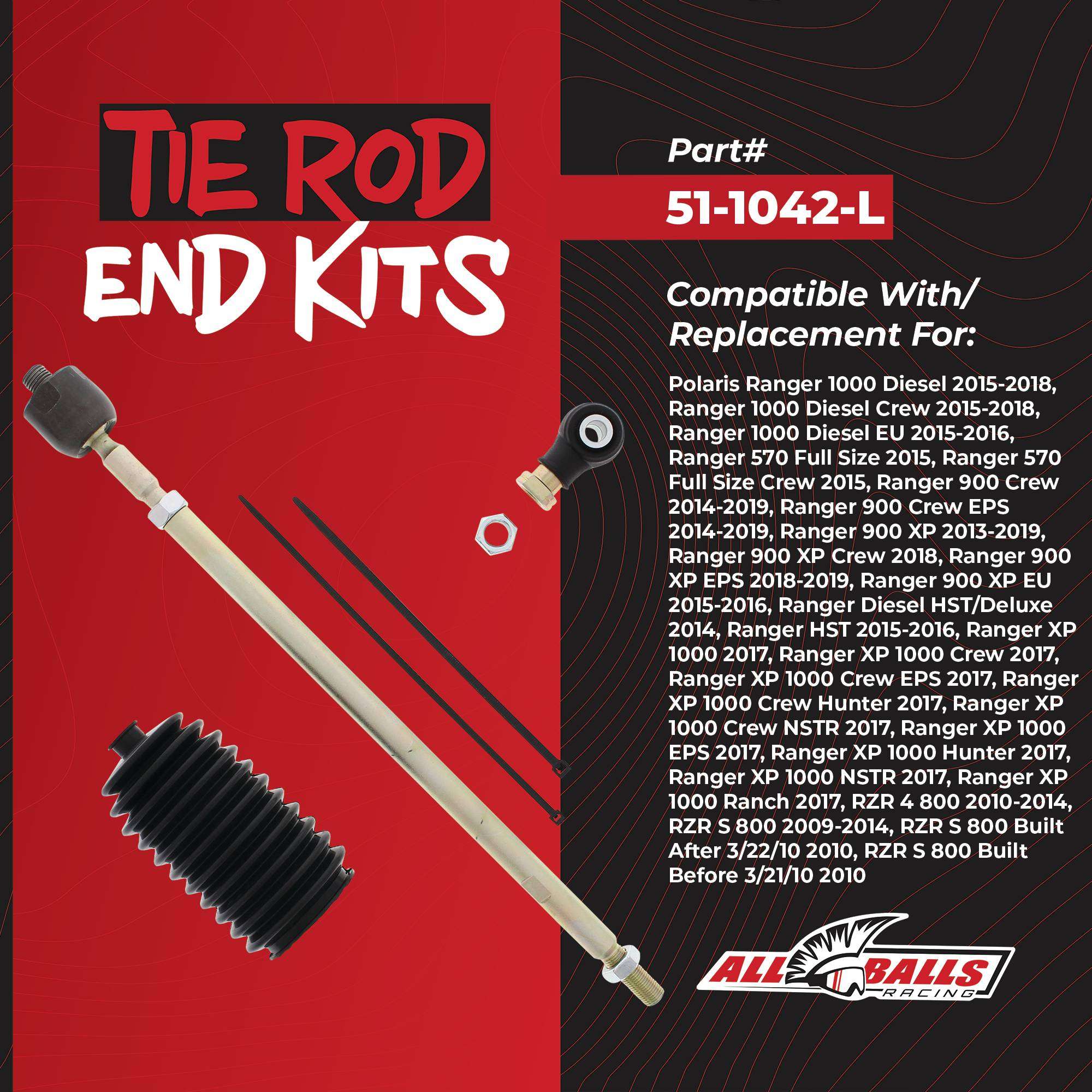 All Balls UTV Tie Rods & Rack Repair Kit