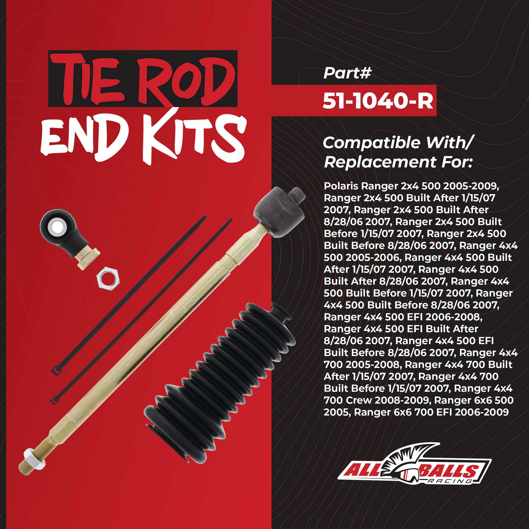 All Balls UTV Tie Rods & Rack Repair Kit