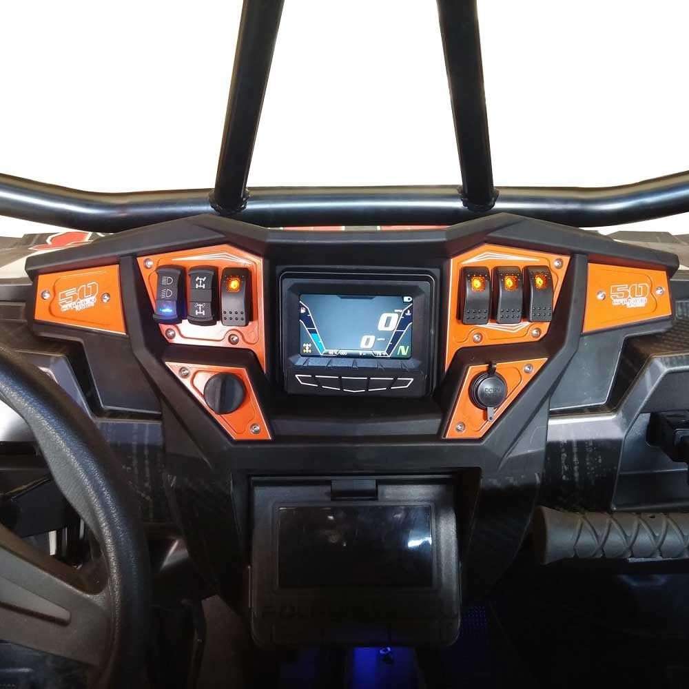 50 Caliber Dash Panel Digital GPS And Switches - 6 Piece