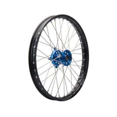 Roue de moto tout-terrain Tusk Impact (noir/argent/bleu)