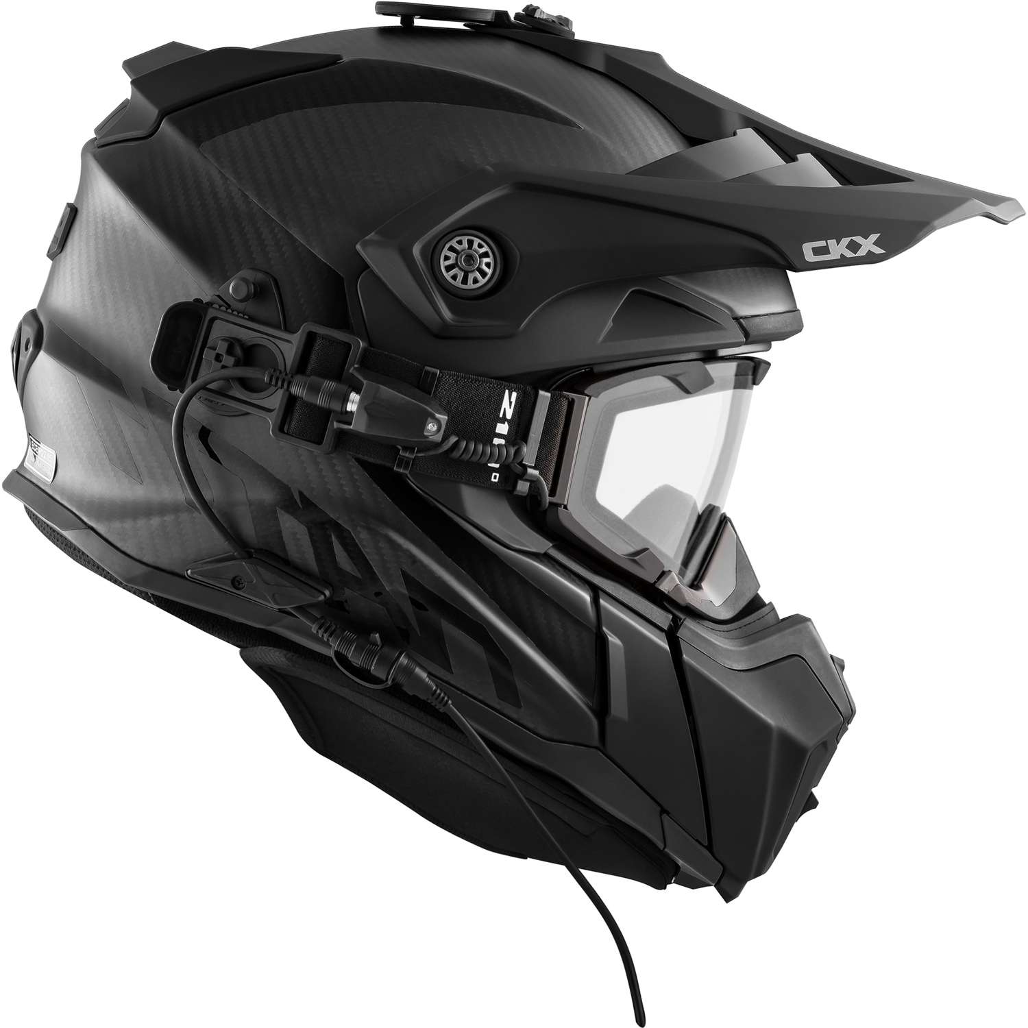 CKX Titan Original Carbon Solid Helmet w/ Electric Goggle