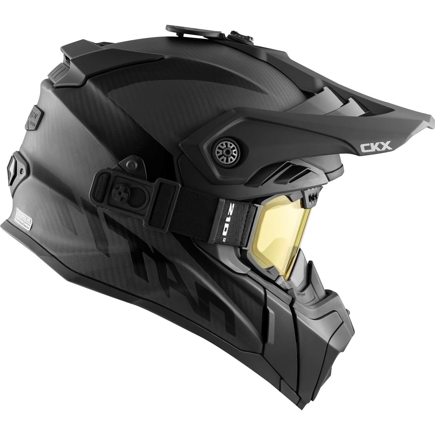 CKX Titan Air Flow Carbon Solid Helmet w/ Dual Lens Goggle