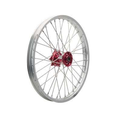 Tusk Impact Dirt Bike Wheel (Silver/Silver/Red)