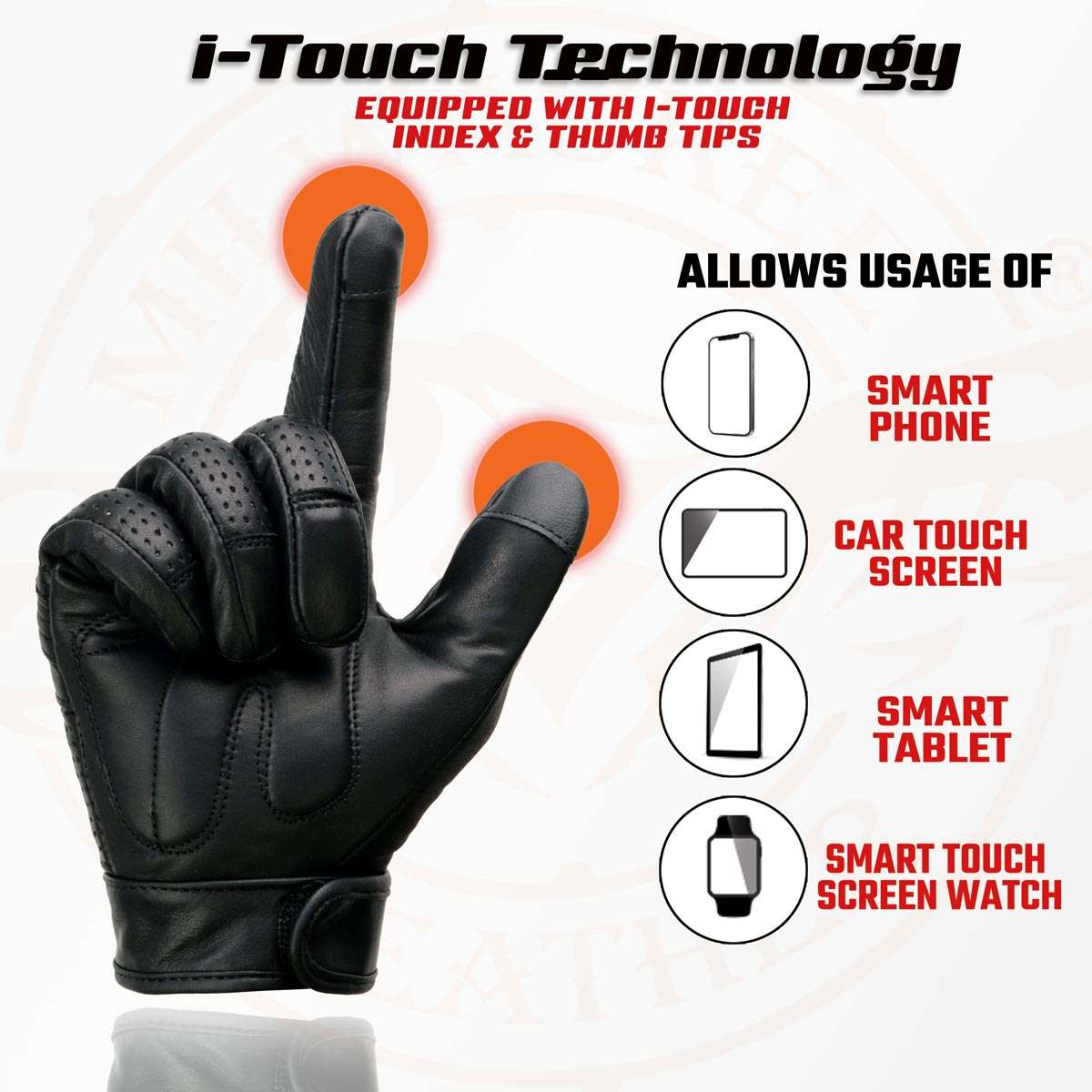 Milwaukee i-Touch Scree’ Perforated Gloves with Flex Knuckles