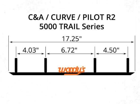 Woody's Maverick Series Flat-Top Carbide Snowmobile Runners for Aftermarket Skis