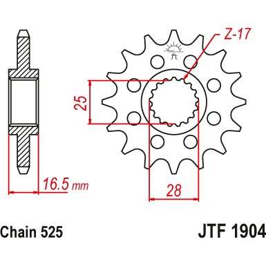 JT Rubber Cushioned Steel Front Sprocket
