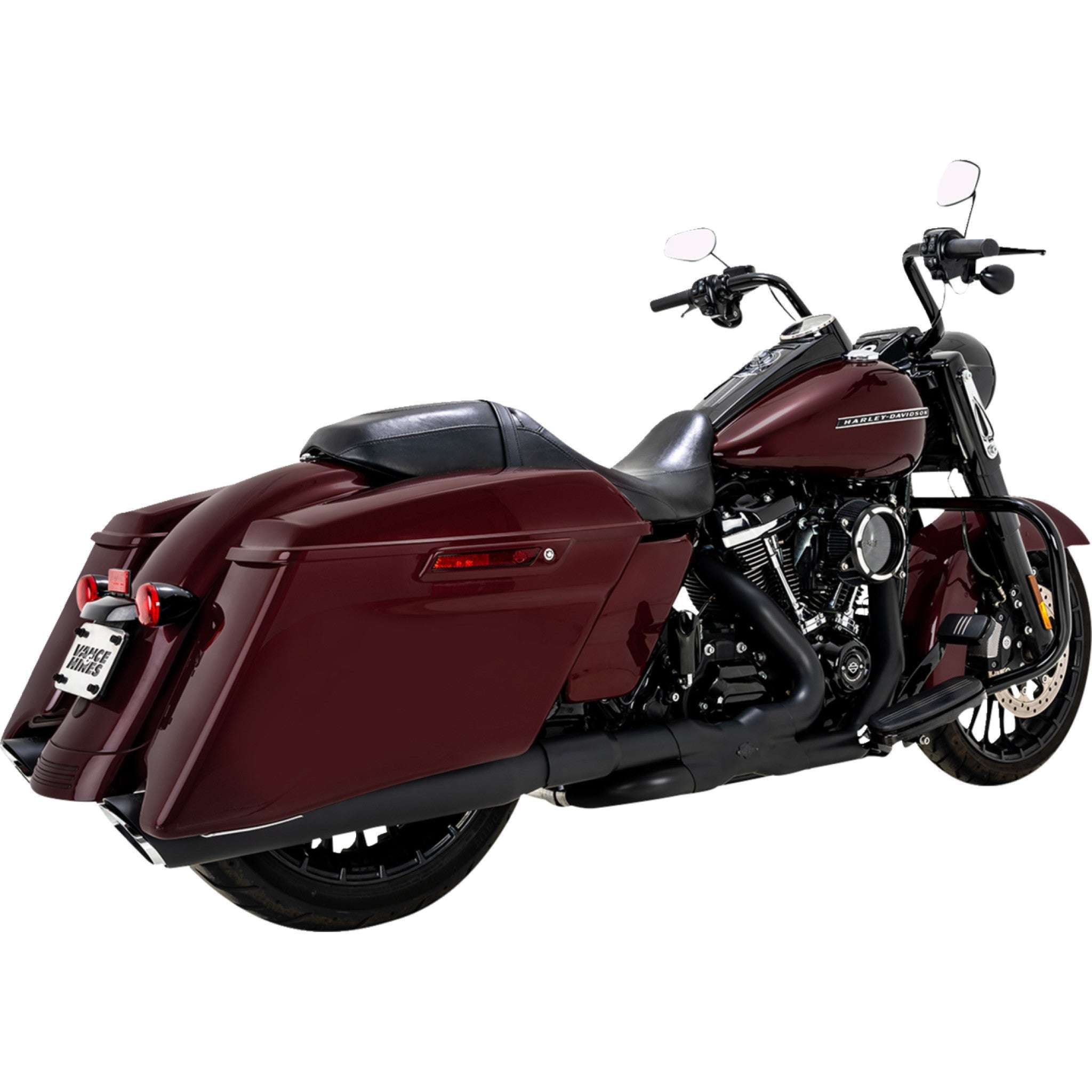 Échappement Vance &amp; Hines Round Twin Slash Slip-On de 4 pouces pour Harley Davidson (chromé)