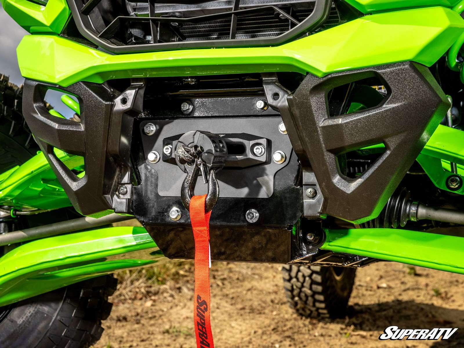 SuperATV Winch Mounting Plate with 4500lbs Winch