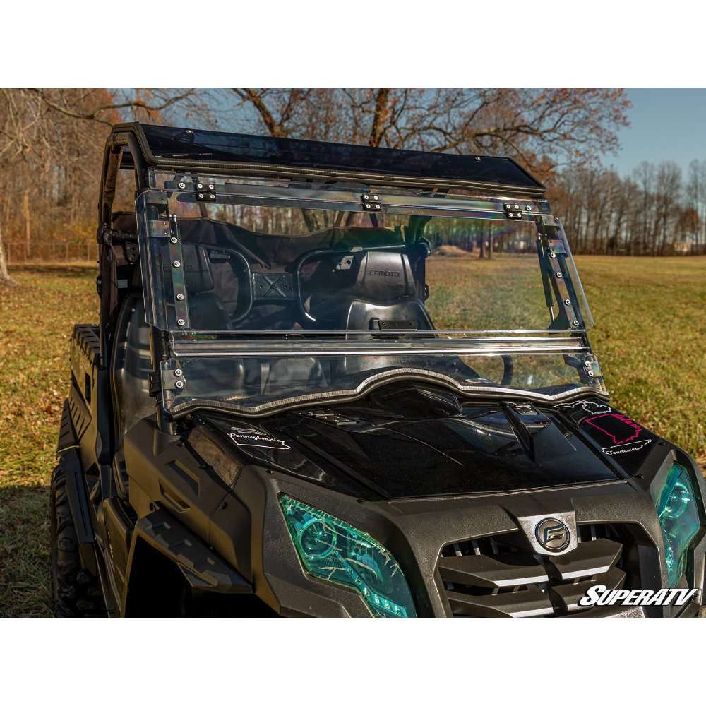 SuperATV Scratch Resistant Polycarbonate Flip-Up Front Windshield