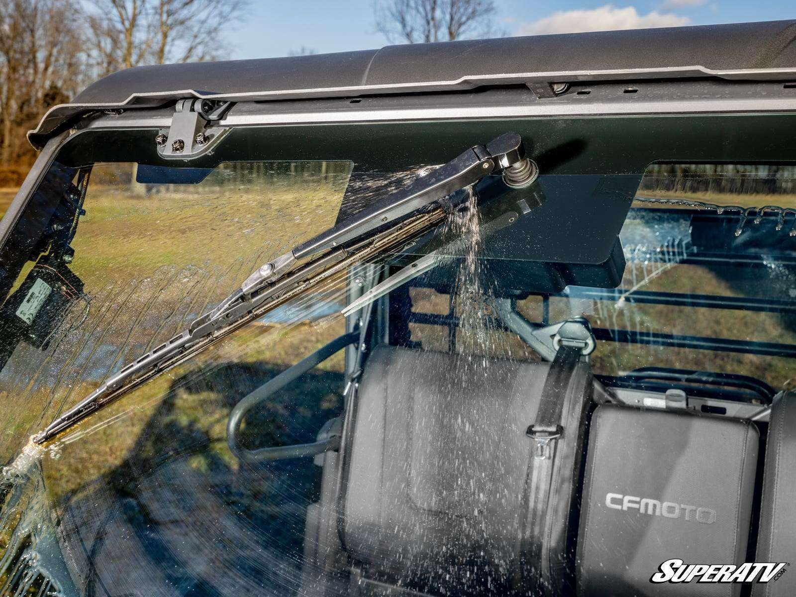 SuperATV Electric UTV Windshield Wiper Kit For SuperATV Maxdrive Power Flip Glass Windshields