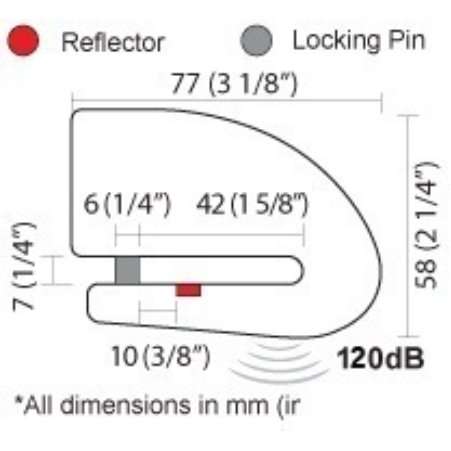 Xena Pushdown-Locking Disc Lock Alarm