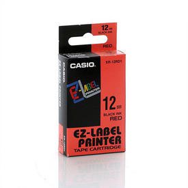 Casio XR 12RD Black on Red 12mm Tape