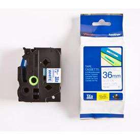 Brother TZE263 Blue on White 8M x 36mm Gloss Tape