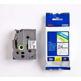 Brother TZE151 Black on Clear 8M x 24mm Gloss Tape