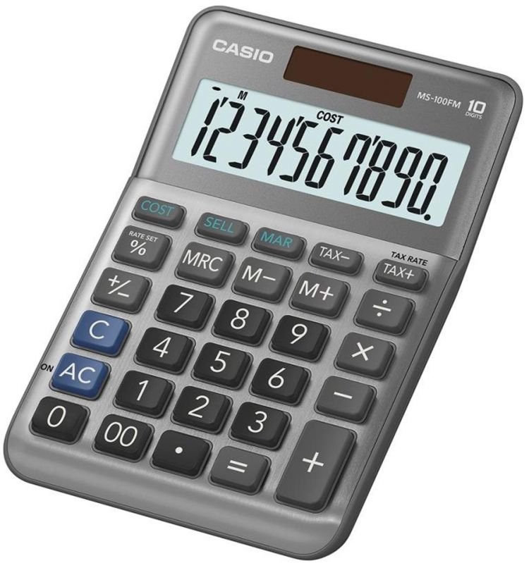 Casio MS 100FM 10 Digit Semi Desk Calculator OfficeMachines