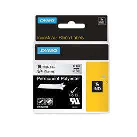 Dymo 622290 19mm Black on Clear Tape